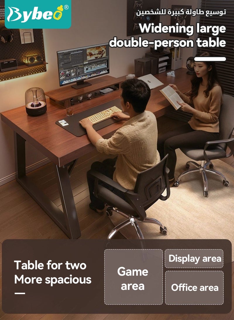Bybeo 160CM Computer Desk, Home Office Desks, Ergonomic PC Computer Desk, PC Gaming Workstation for Home Office Gaming Study, 30MM Extra-Thickened, Easy to Assemble, 160*60*75CM - Image 3